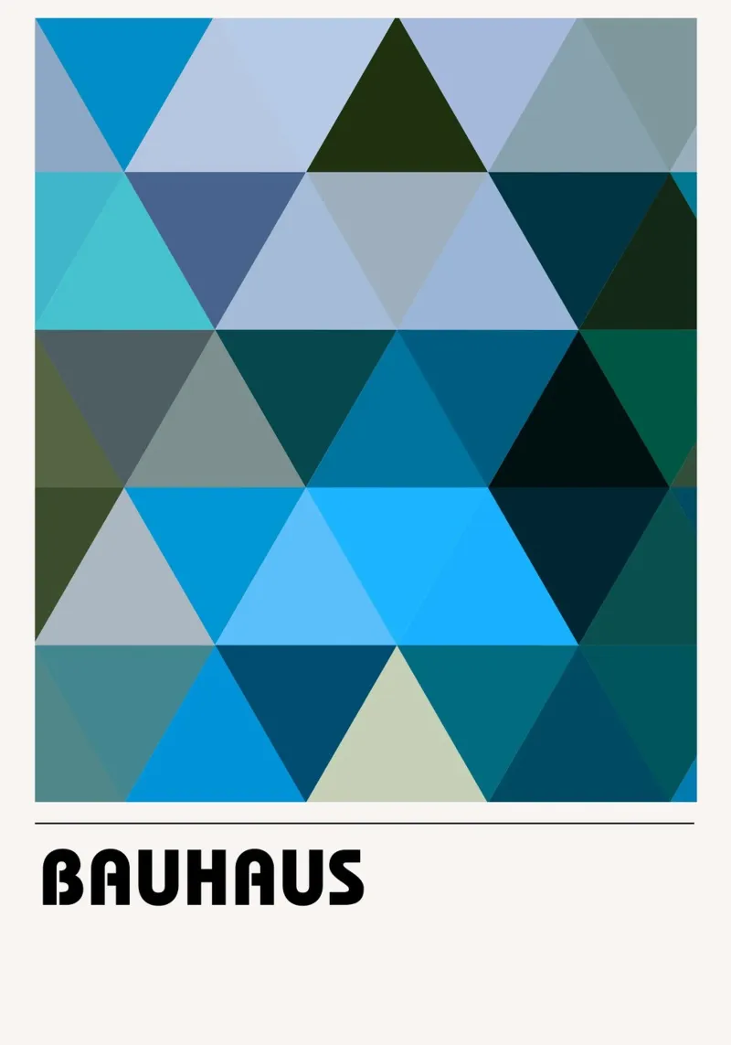 Triangles Bauhaus : Abstraction géométrique, tons froids Tendance Art hahnemühle de NorwesClub