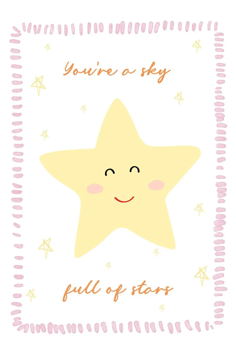 Star Print, Celestial Print canvas with Floater frame by Little Lola