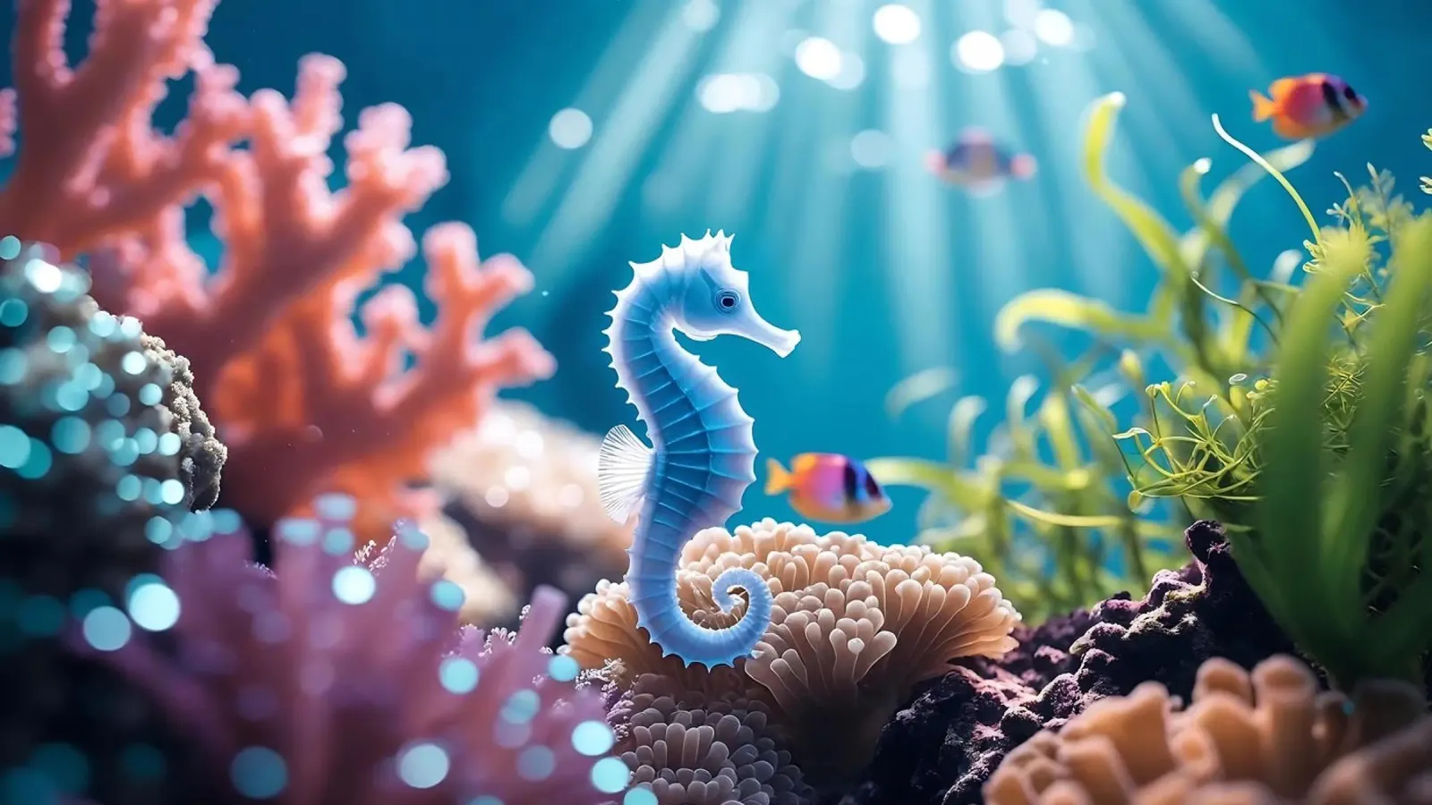 Blu cavalluccio marino | Little Dreamer pellicola backlit da Trinkets NL Design Studio