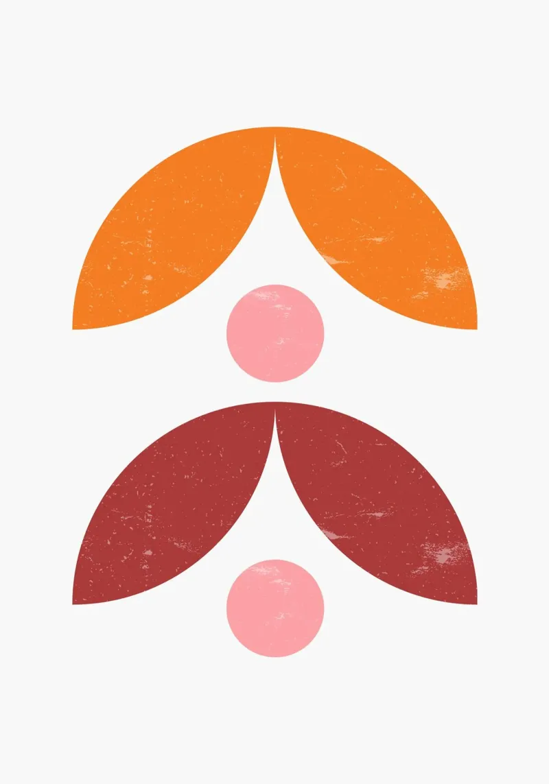 Mid-Century Abstract: Forme organiche, tendenza terra e rosa Ar poster con telaio in plastica da NorwesClub