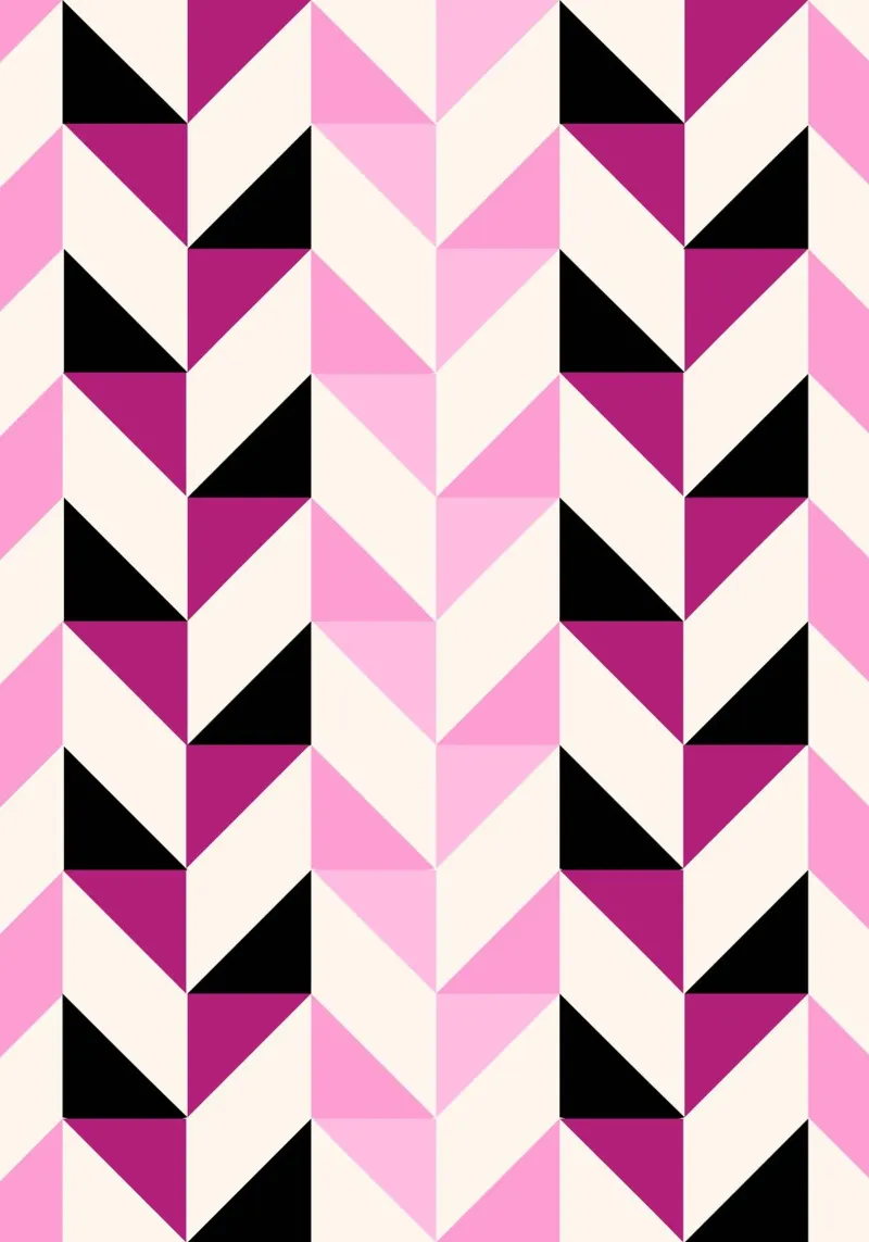 Modern Herringbone: Geometric Chevron, Pink & Black Trend Ar hahnemühle by NorwesClub