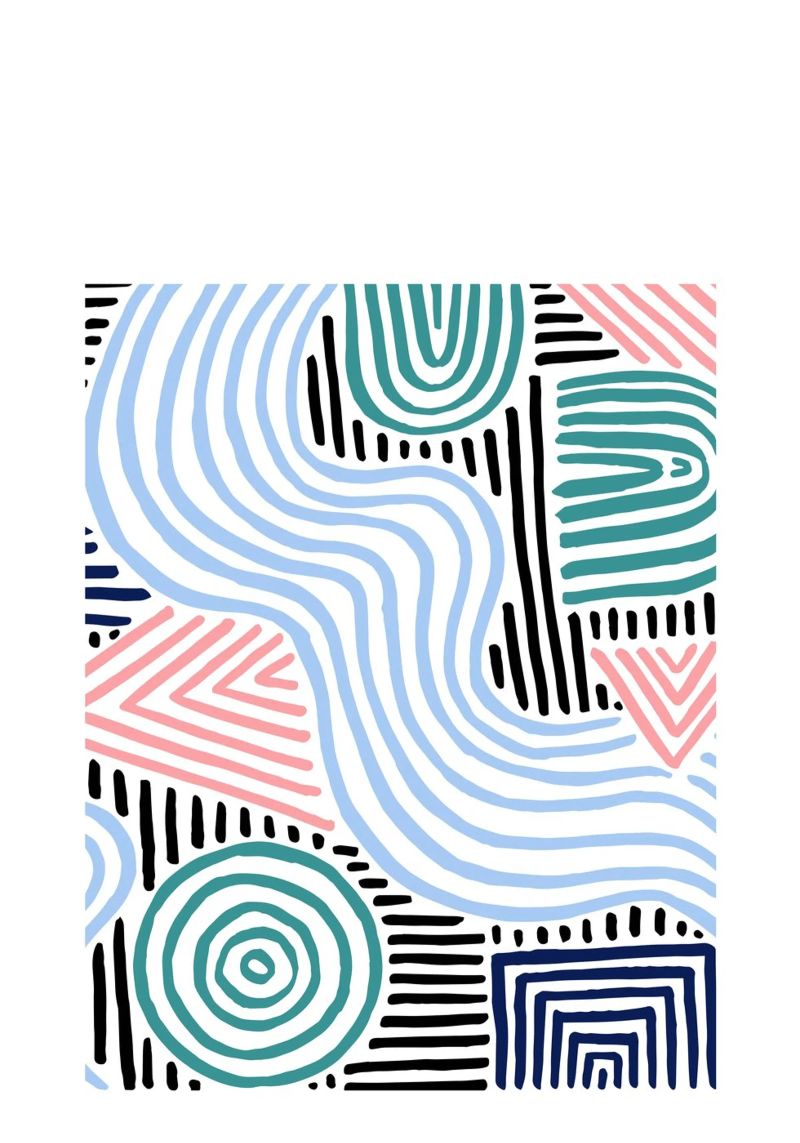 Freeform Abstract: linee e forme disegnate a mano, tendenza moderna A pellicola backlit da NorwesClub