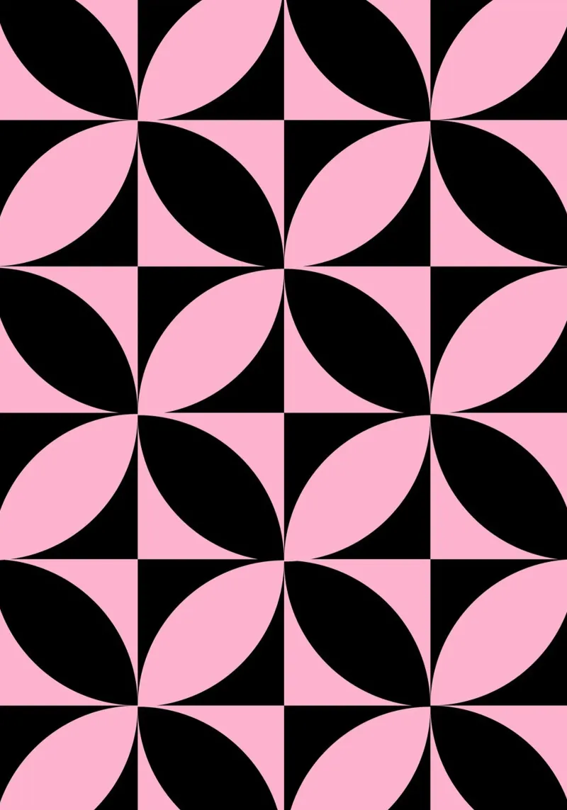 Pink Noir: Geometric Pattern, Modern Tessellation Art Print Hahnemühle von NorwesClub