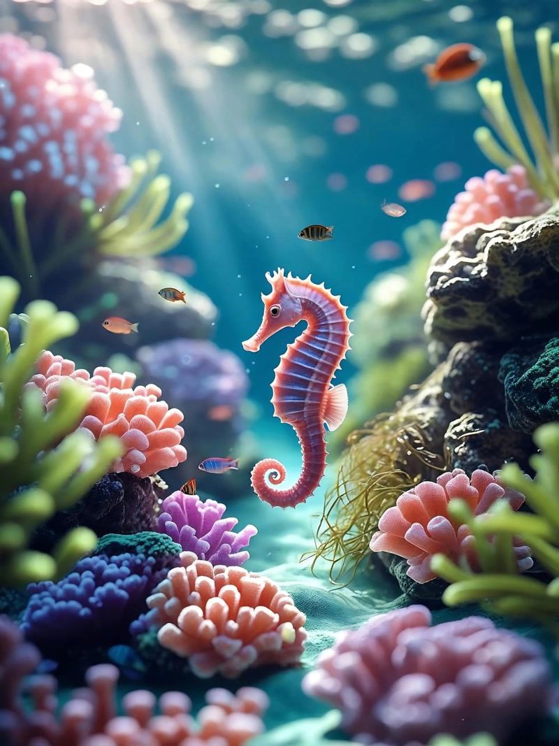 Seahorse Pink | Floating Dream (2) poster by Trinkets NL Design Studio