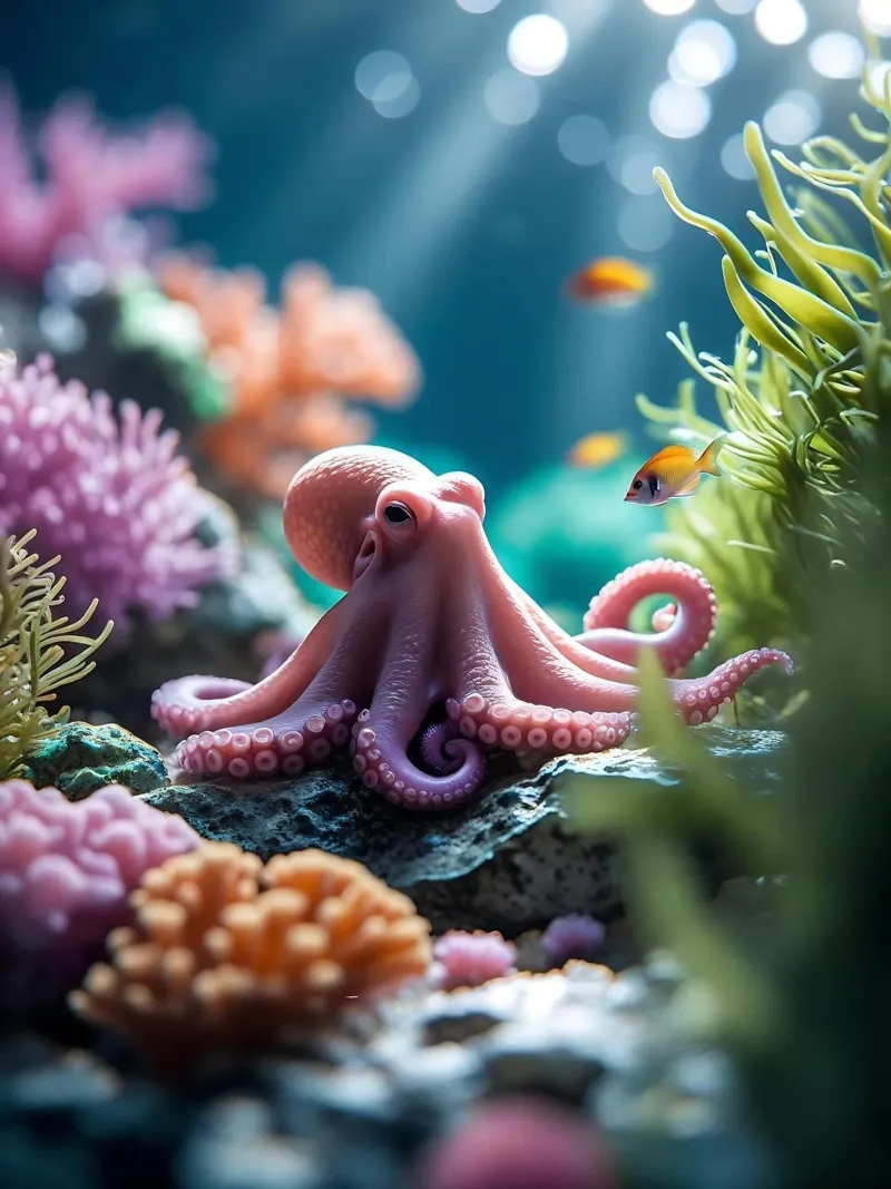 🪸🐙 Octopus | Rencontre rose tendre (3) plexiglas de Trinkets NL Design Studio