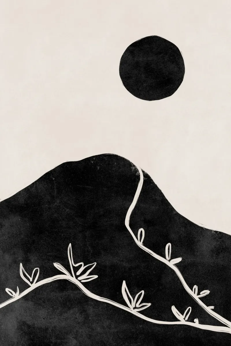 Abstract Mountain Print, Abstract Minimalist Poster canvas with Floater frame by AbstractPrints