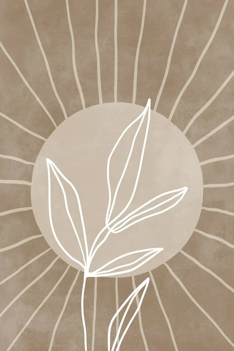 Abstracte moderne kunst, natuur poster, botanische print poster met houten frame van AbstractPrints