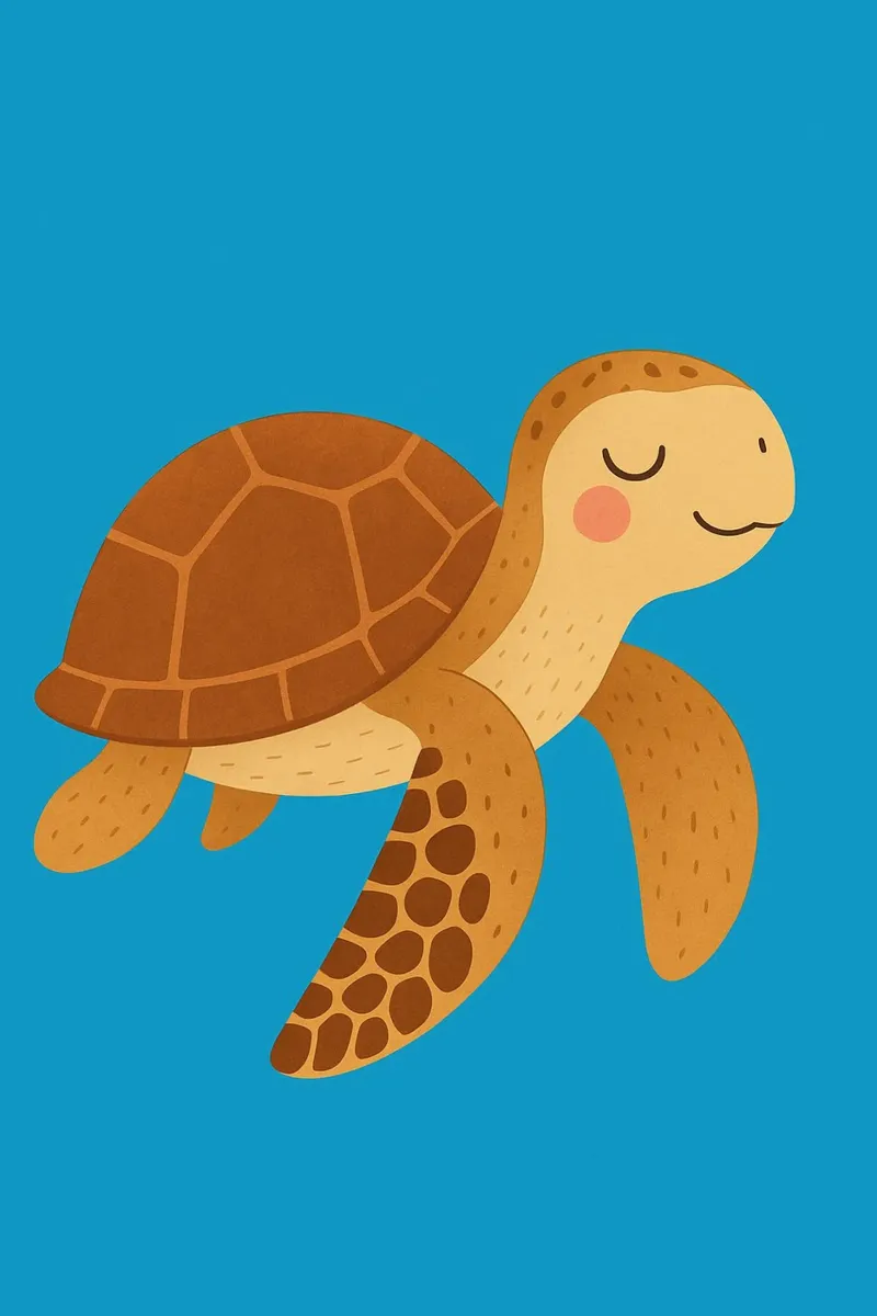 Sea Turtle - Kids Animal acrylic glass by Tiny Tails & Stripes