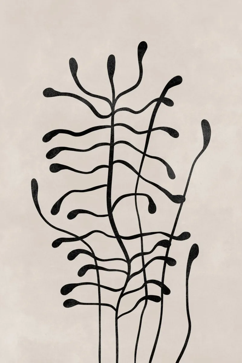 Abstract Botanical Print, Modern Wall Art poster with wooden frame by AbstractPrints