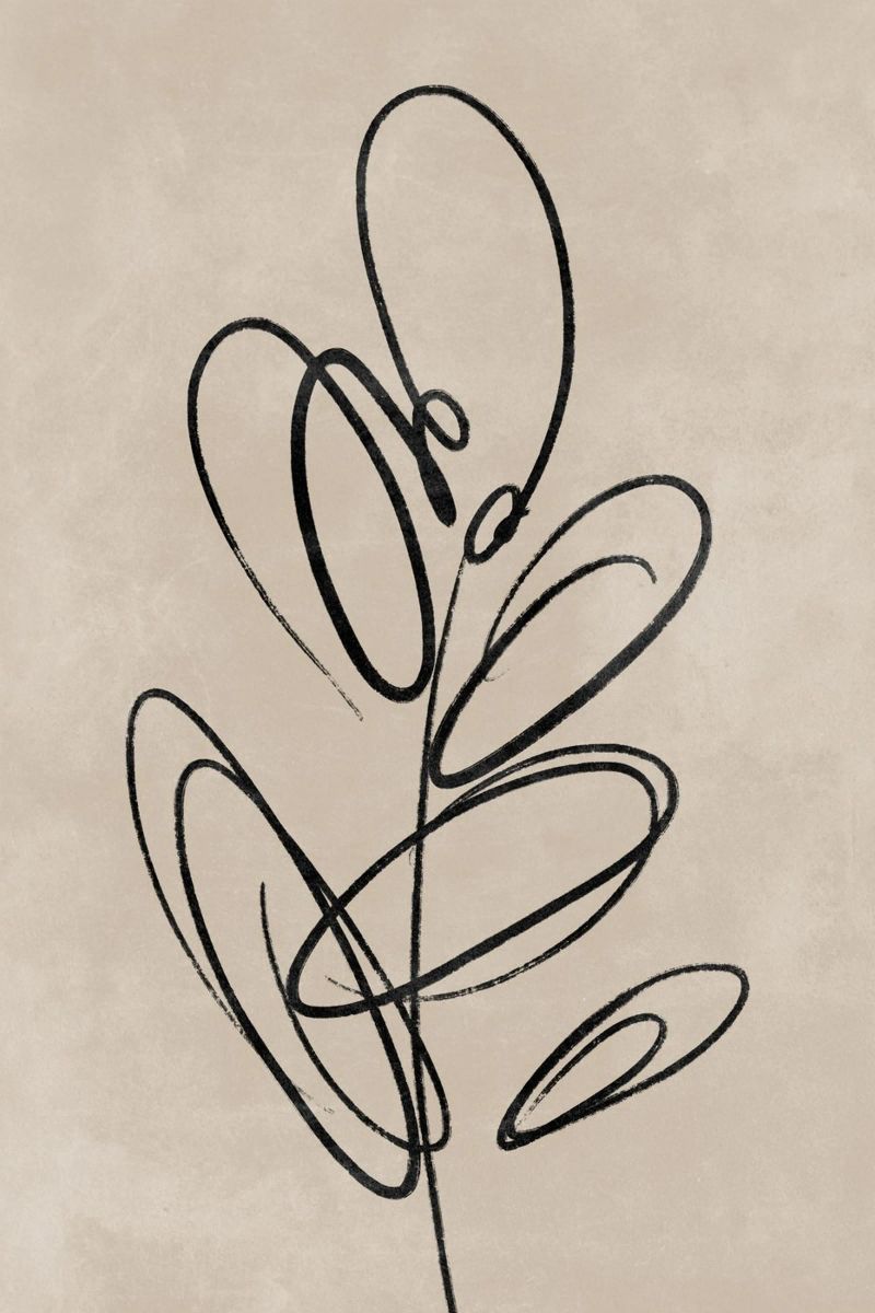 Bladprint, abstracte wandkunst, abstracte botanische print canvas van AbstractPrints