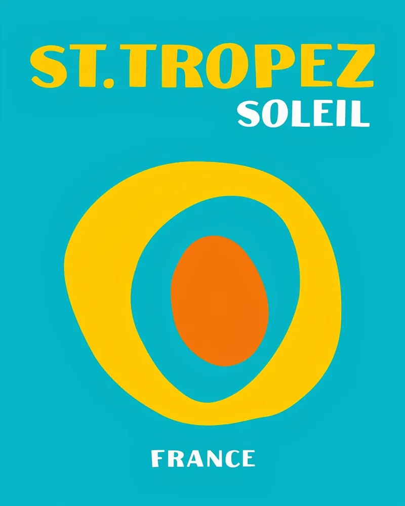 St. Tropez Soleil: Viaggi retrò, arte pop della Costa Azzurra poster da NorwesClub