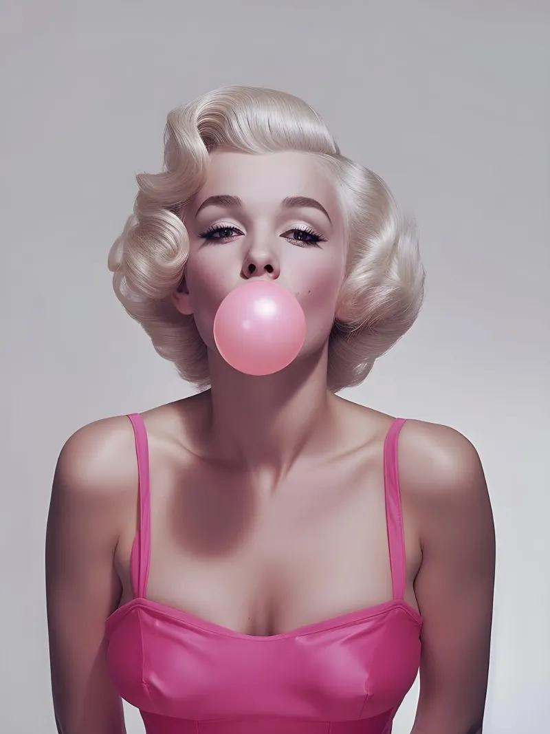 Marilyn Pop: Bubblegum Glamour, Iconic Portrait Art Print poster de NorwesClub