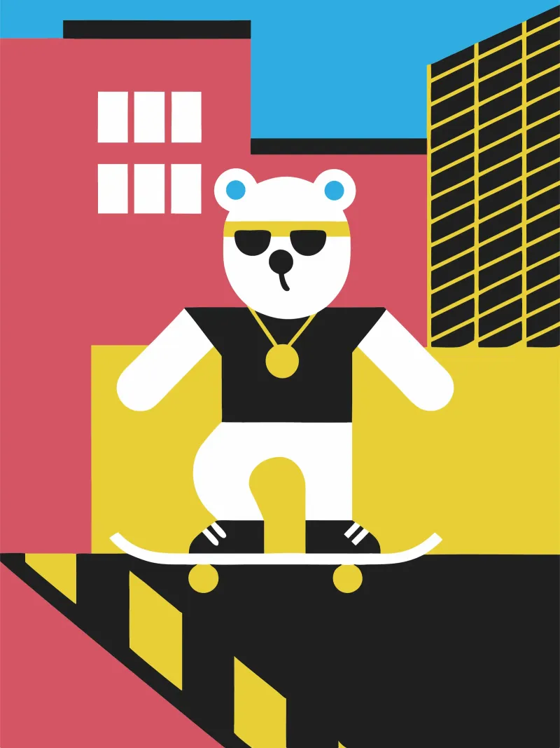 Orso da skateboard pellicola backlit da LOOK DIFFERENT