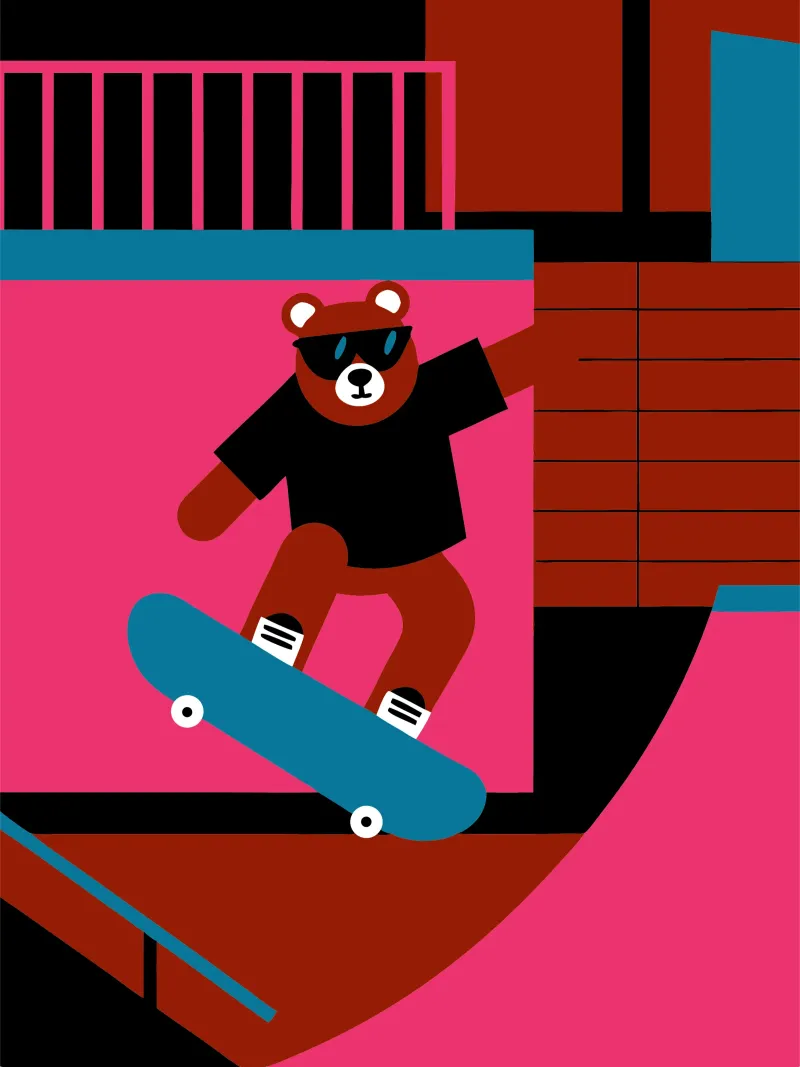 Orso da skateboard pellicola backlit da LOOK DIFFERENT