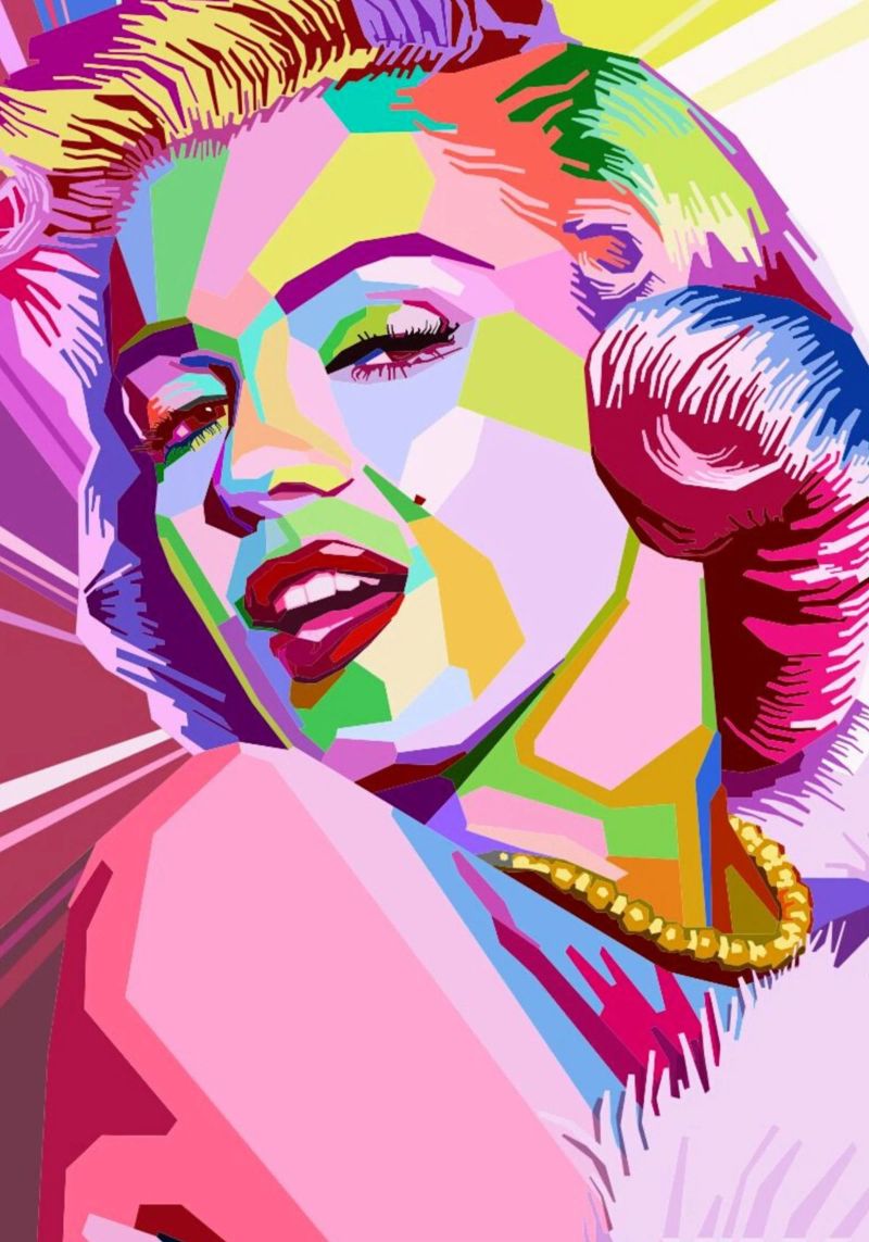 Marilyn Pop Art: Lebendige Geometrie, ikonischer Promi-Trend Poster von NorwesClub