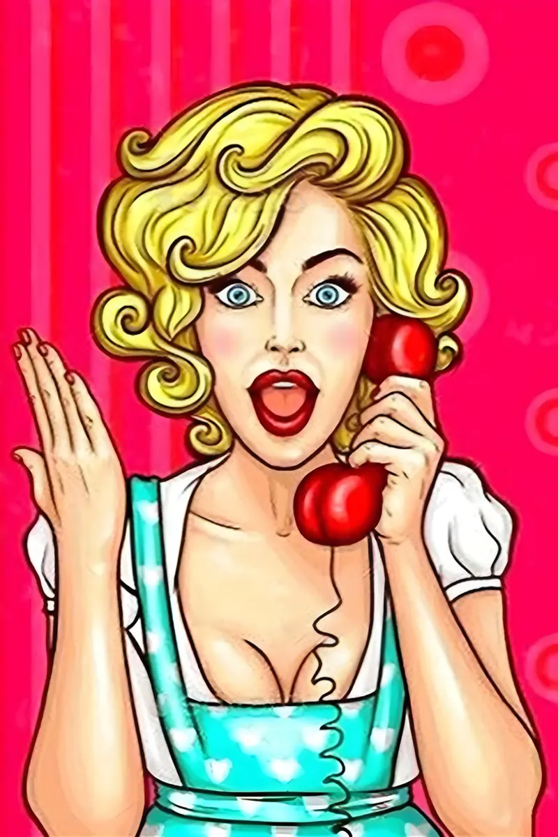 Chiamata retrò: Pop Art Pin-Up, stampa drammatica del fumetto pellicola backlit da NorwesClub