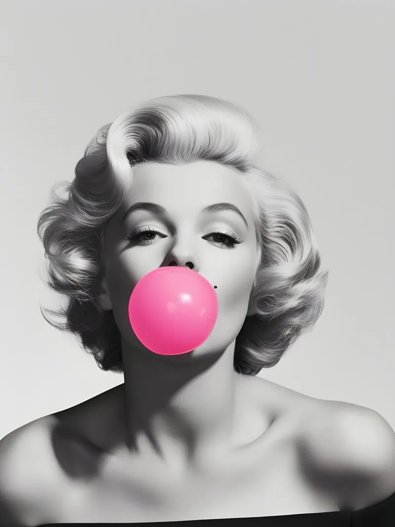 Marilyn Pop: Bubblegum Chic, Ritratto Iconico e Glamour Retrò pellicola backlit da NorwesClub