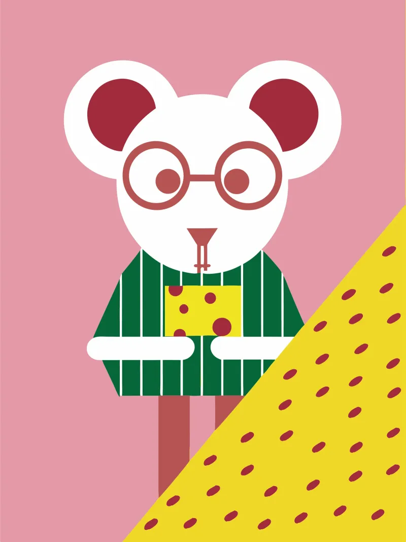 I topi mangiano il formaggio poster con telaio in plastica da LOOK DIFFERENT