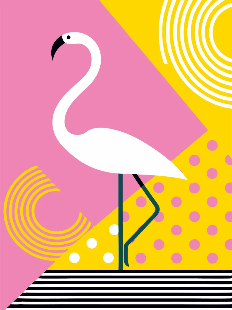 Moderner Flamingo Hahnemühle von LOOK DIFFERENT