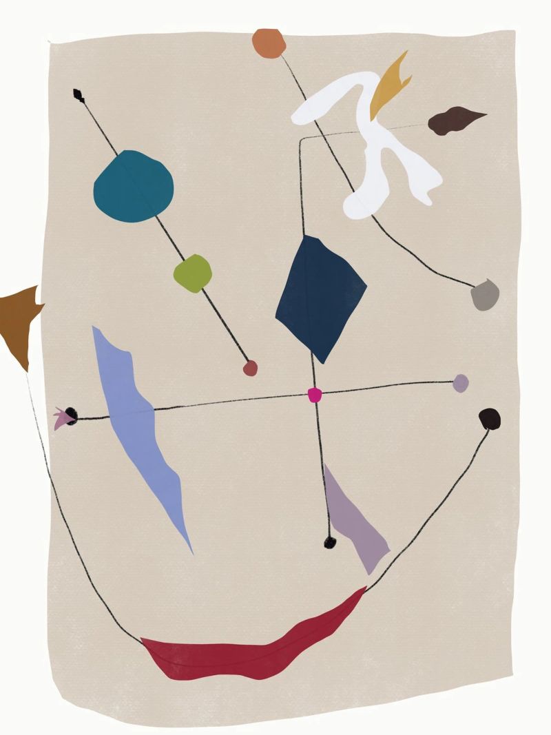 Interconnected shapes canvas by Little Dean