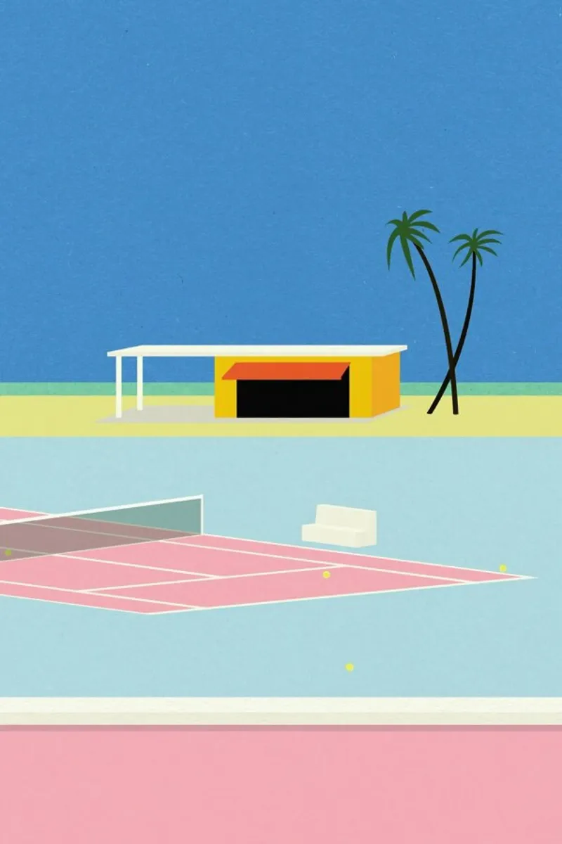Tennis By The Beach Acryl-Glas von Rosi Feist