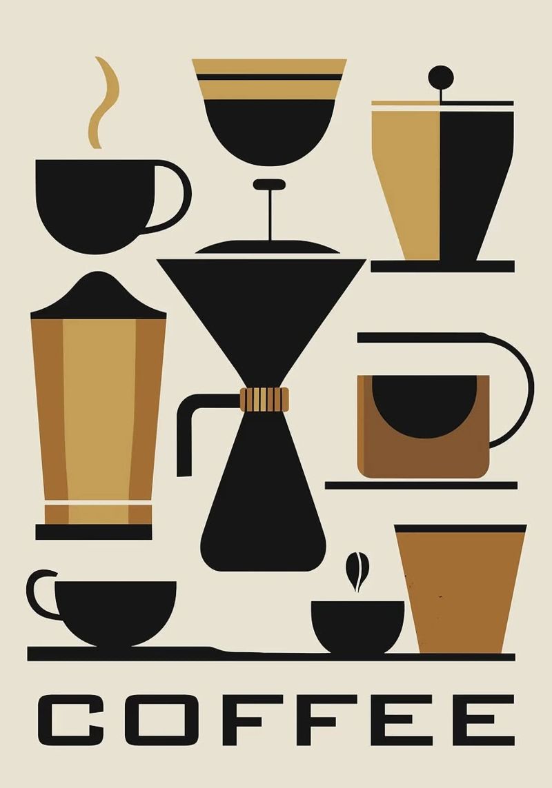 coffee cups poster by Abstract Botanical Art