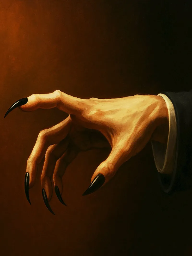 Vampire Clawed Hands Horror Imagination canvas with Floater frame by Rawghenee