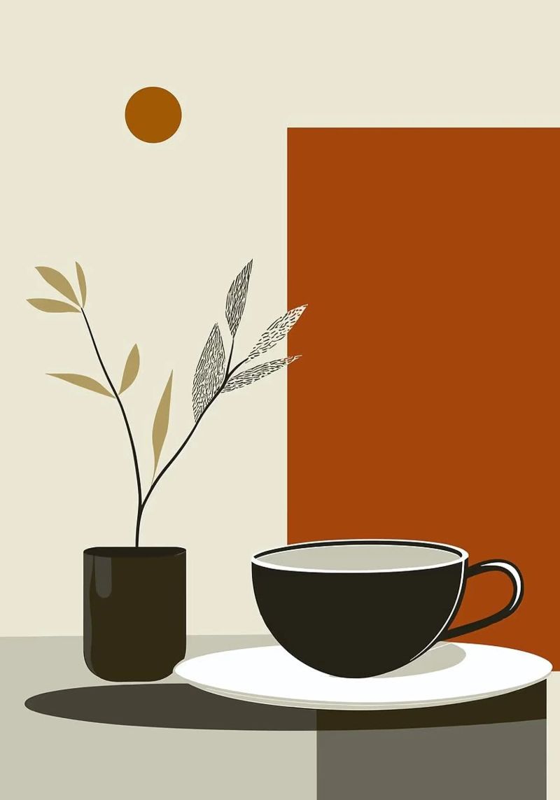 coffee cup poster by Abstract Botanical Art