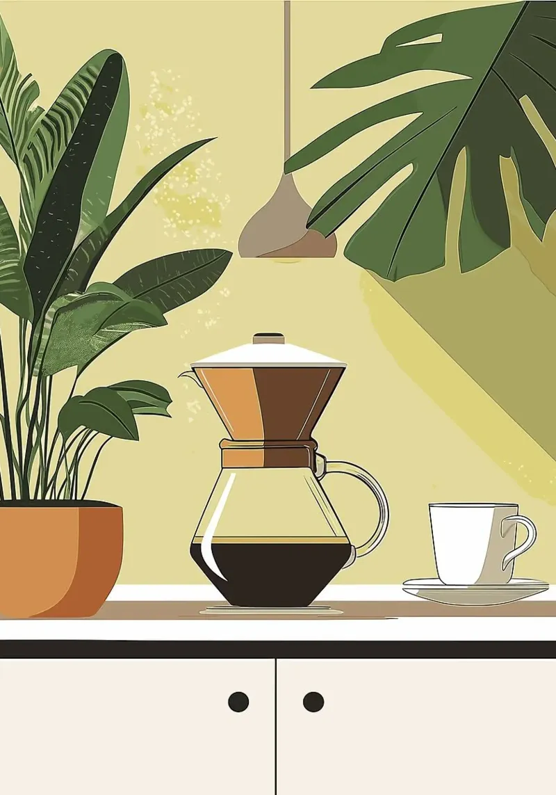 caffettiera pellicola backlit da Abstract Botanical Art
