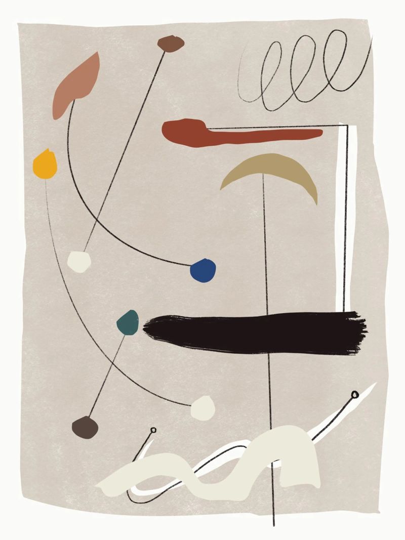 Minimal shapes composition poster by Little Dean