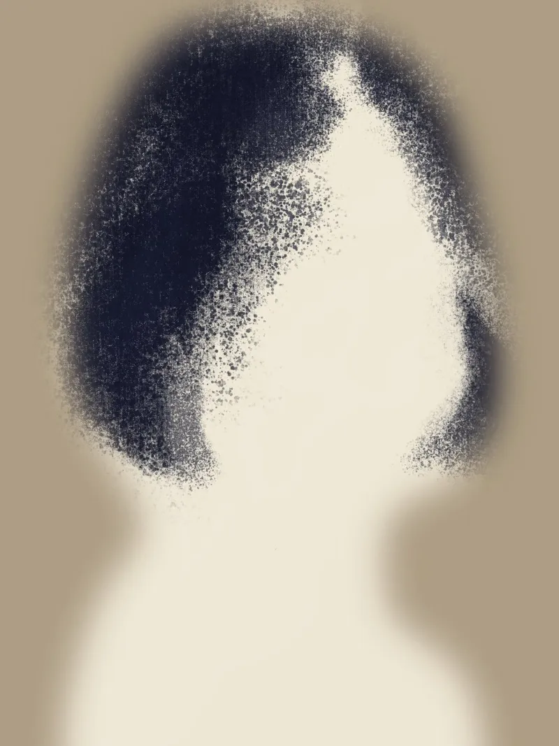 Blurred portrait canvas with Floater frame by Little Dean