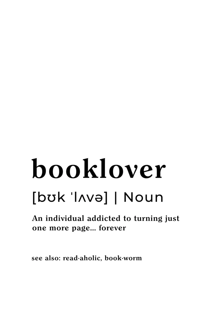 Booklover Definition poster with plastic frame by Typo Designs