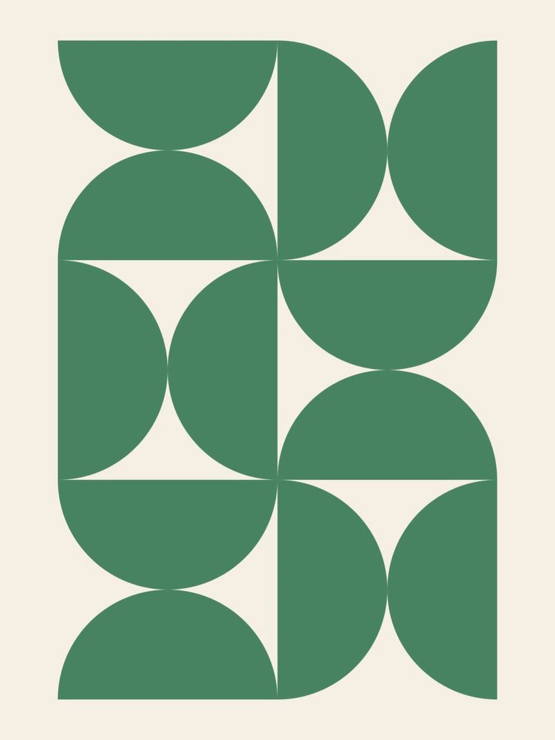 Bauhuas Grüne Halbkreise Muster Poster von Paigaam Studio