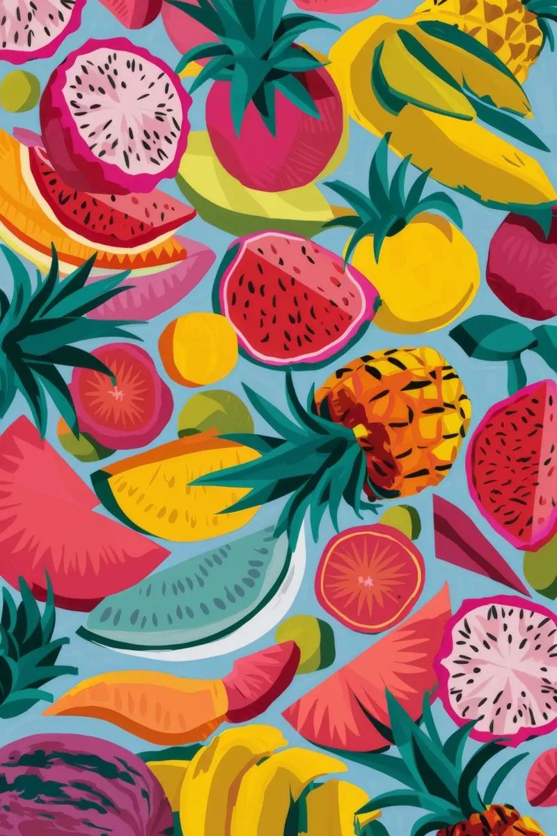 Carnaval met tropisch fruit hahnemühle van Zep Layers