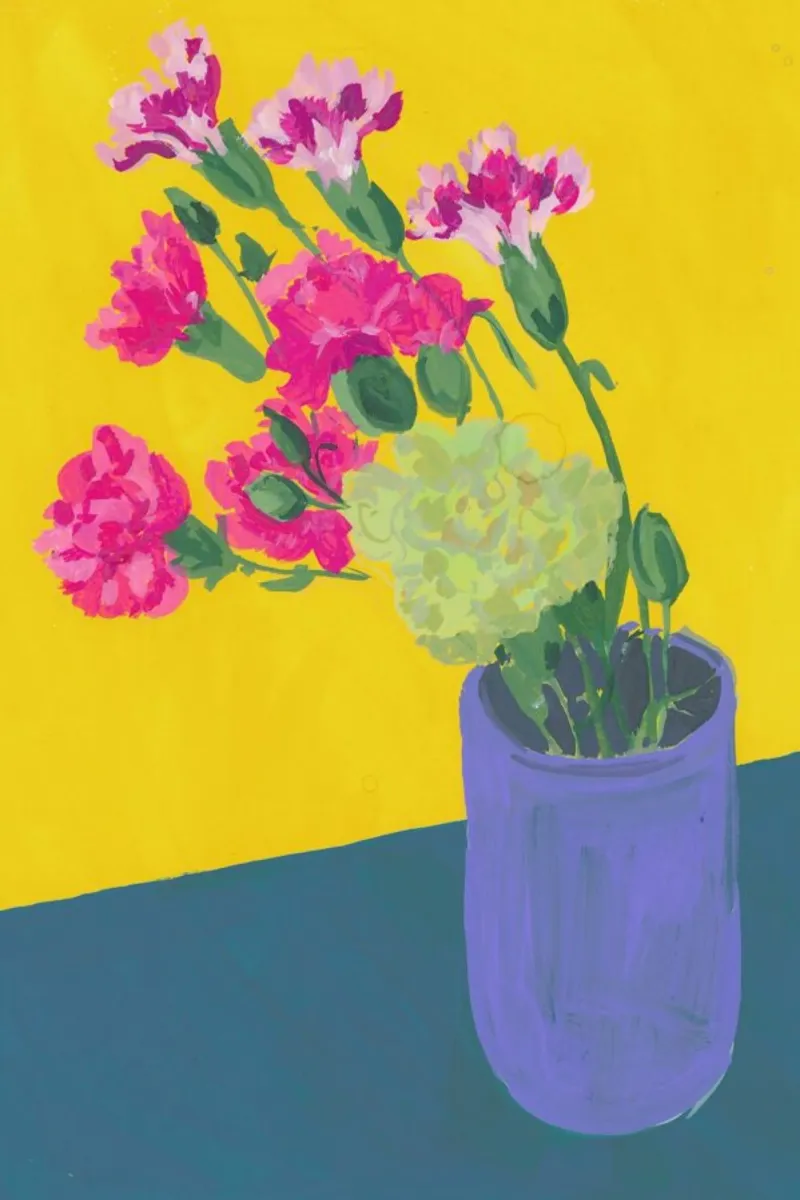 Carnations In A Vase pellicola backlit da Sonia Brittain