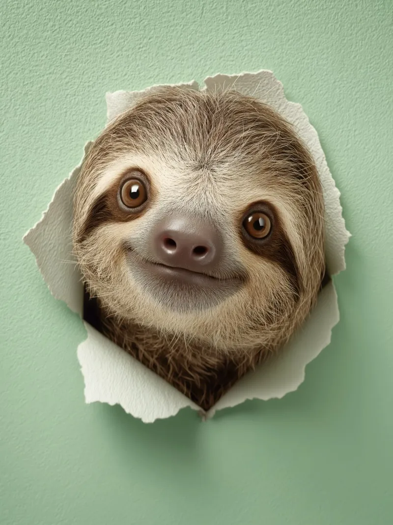 Mentina da parete a forma di bradipo poster con telaio in alluminio da SlothStella