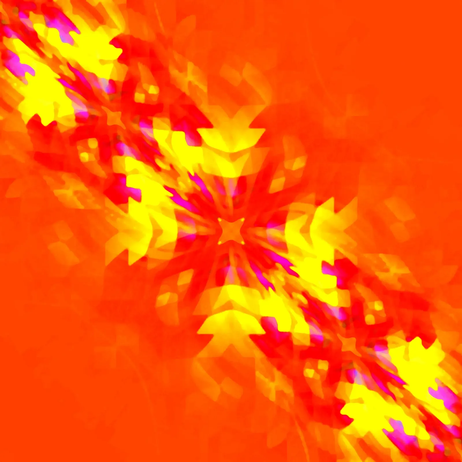 Illusion glutroter Quadrate, verformt + diagonal verwirbelt Hahnemühle von Gürsel Yesil Digital Art
