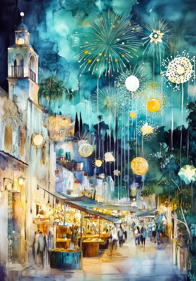 Carnavale messicano poster con telaio in plastica da Justyna Jaszke JBJart