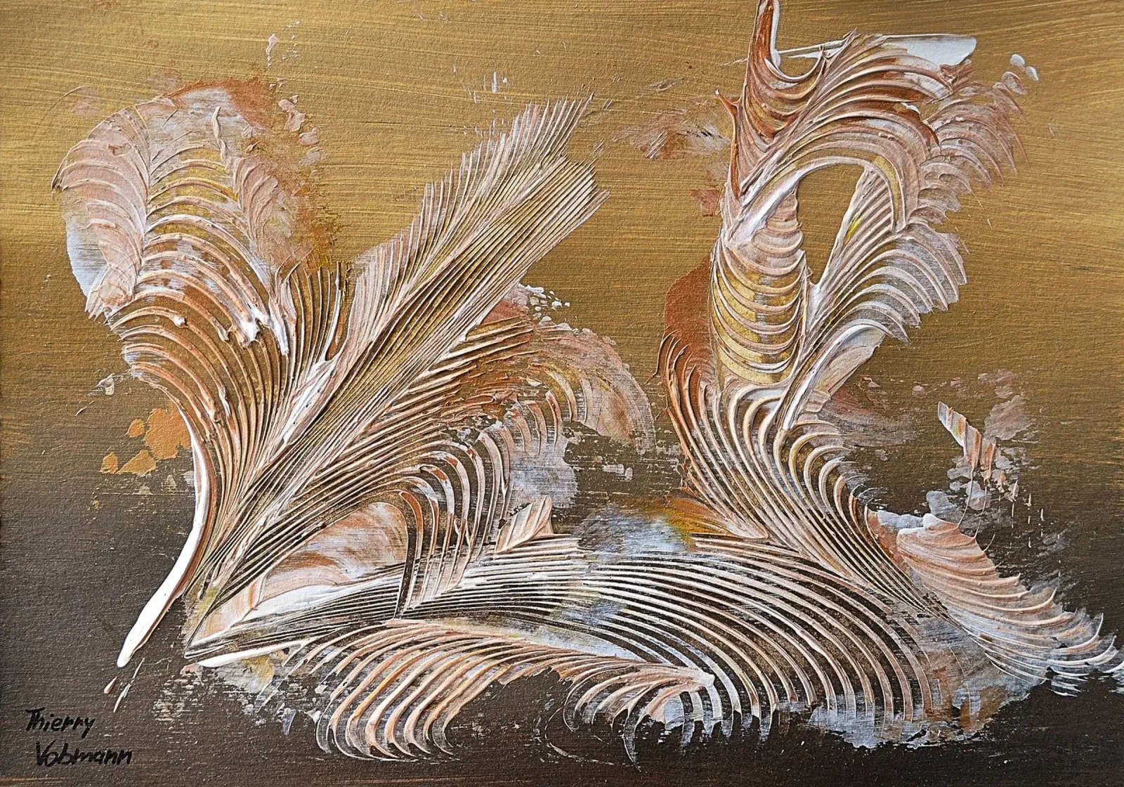 MESSAGE FROM THE HEART 35 carta hahnemühle da Thierry Vobmann Abstract painting
