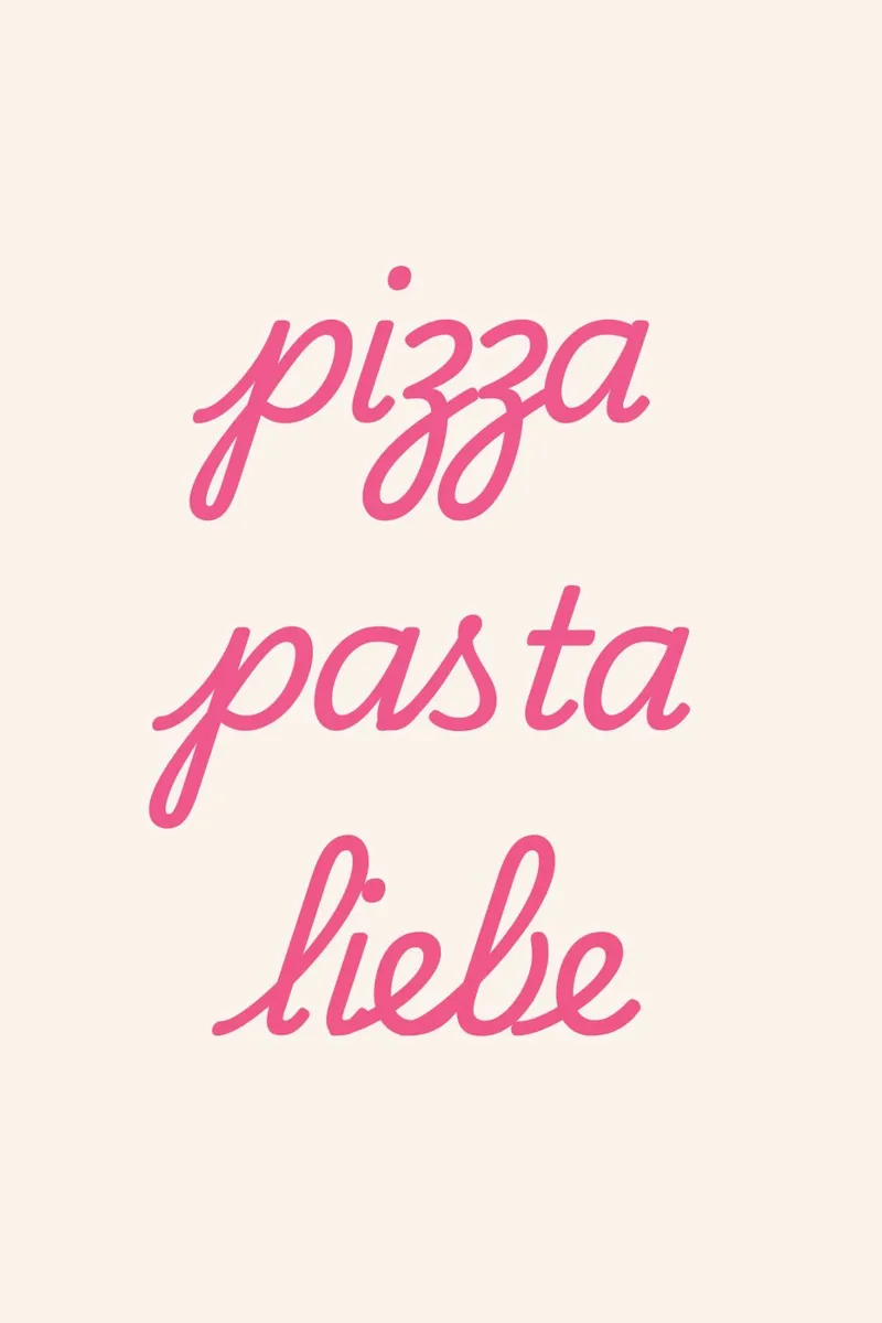 Pizza, pasta, liefde canvas met Baklijst van typostudio