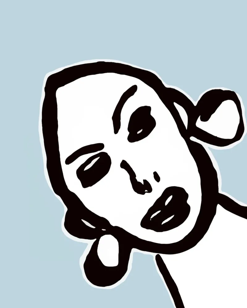 Ink Face poster con telaio in legno da typostudio