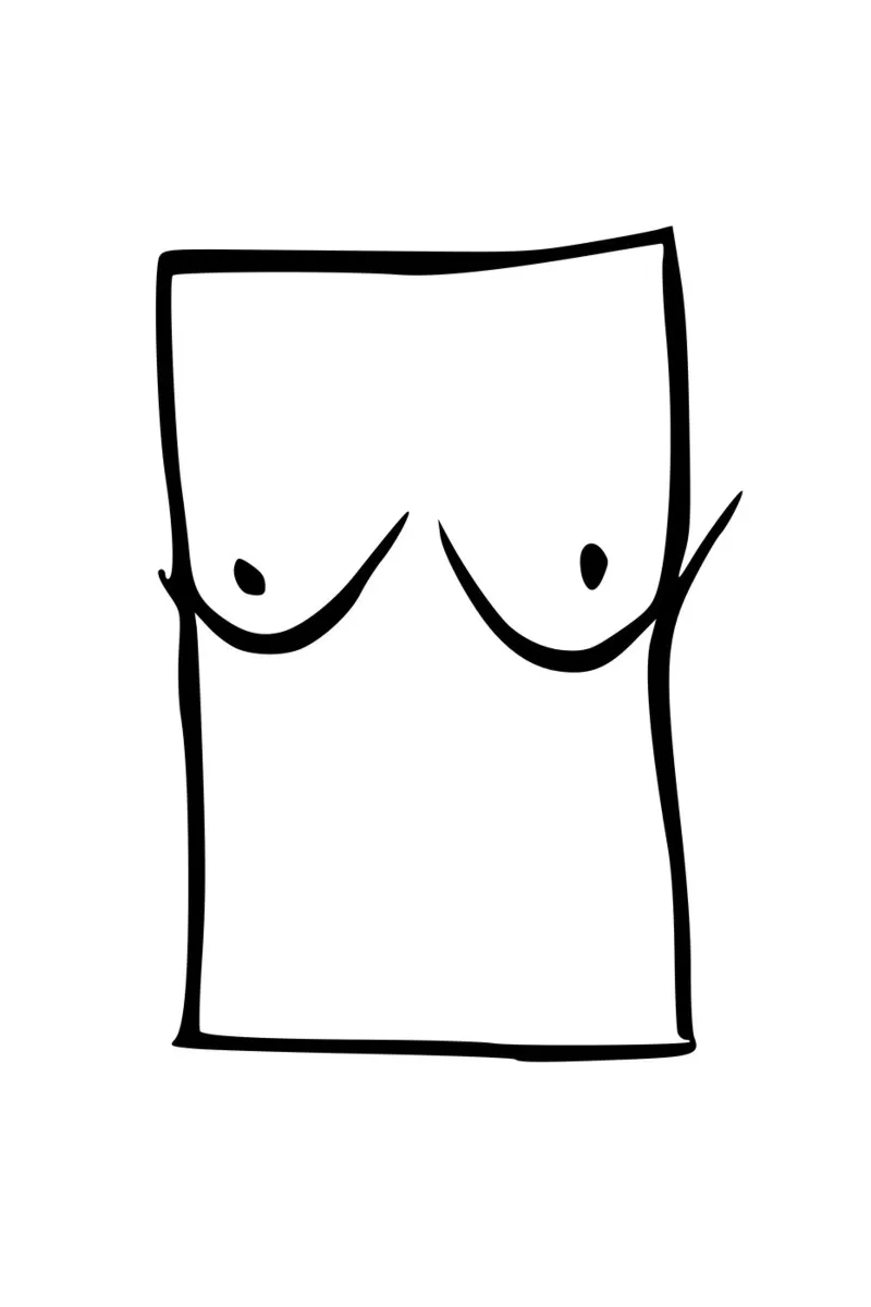 Breasts tela con Cornice a cassetta da typostudio