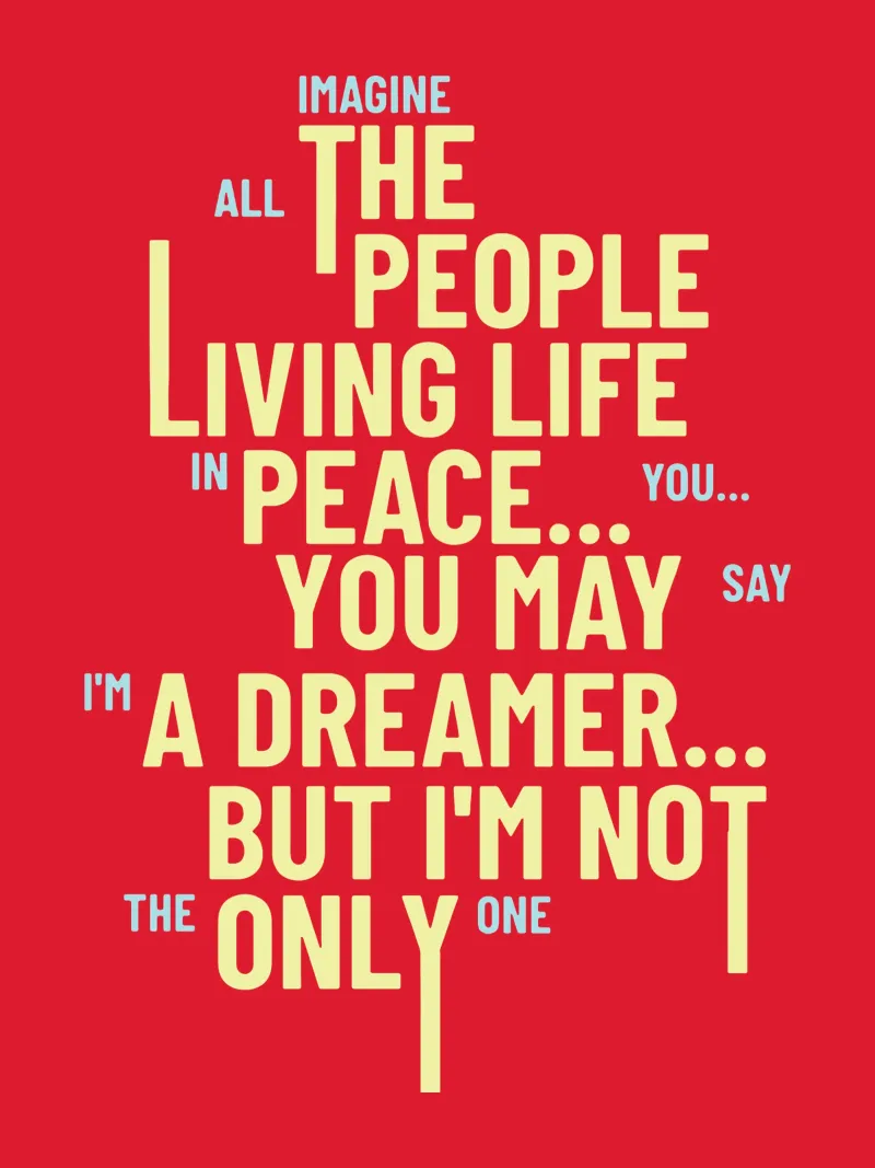 Imagine (Text art) canvas with Floater frame by Gunawan Rb
