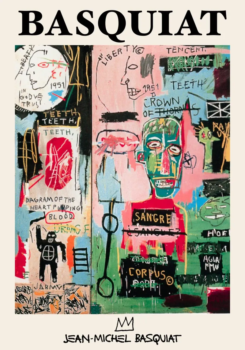 Basquiat "Senza titolo (Diagramma del sangue)" Potenza neo-espressionista carta hahnemühle da NorwesClub