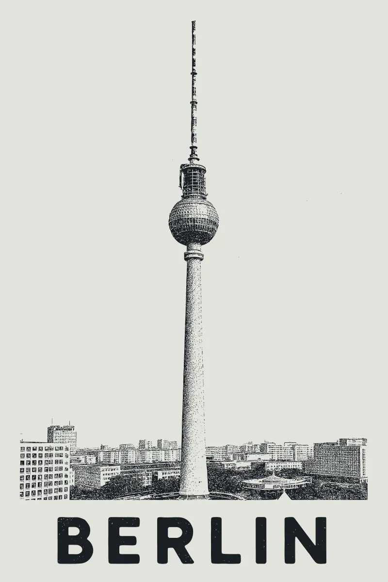 Berlin - TV Tower Print hahnemühle by Studio Mooodz