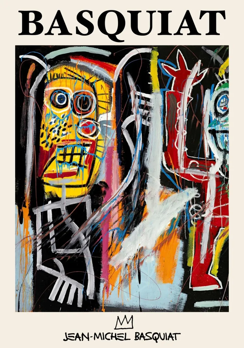 Basquiat "Teste di polvere" Ritratto neo-espressionista di energia grezza carta hahnemühle da NorwesClub