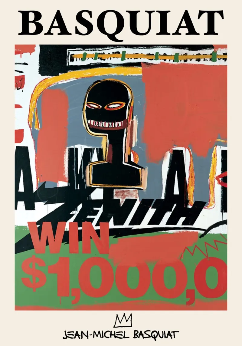 Basquiat "Zenith (Vincere 1000 dollari)" Icona neo-espressionista in grassetto pellicola backlit da NorwesClub