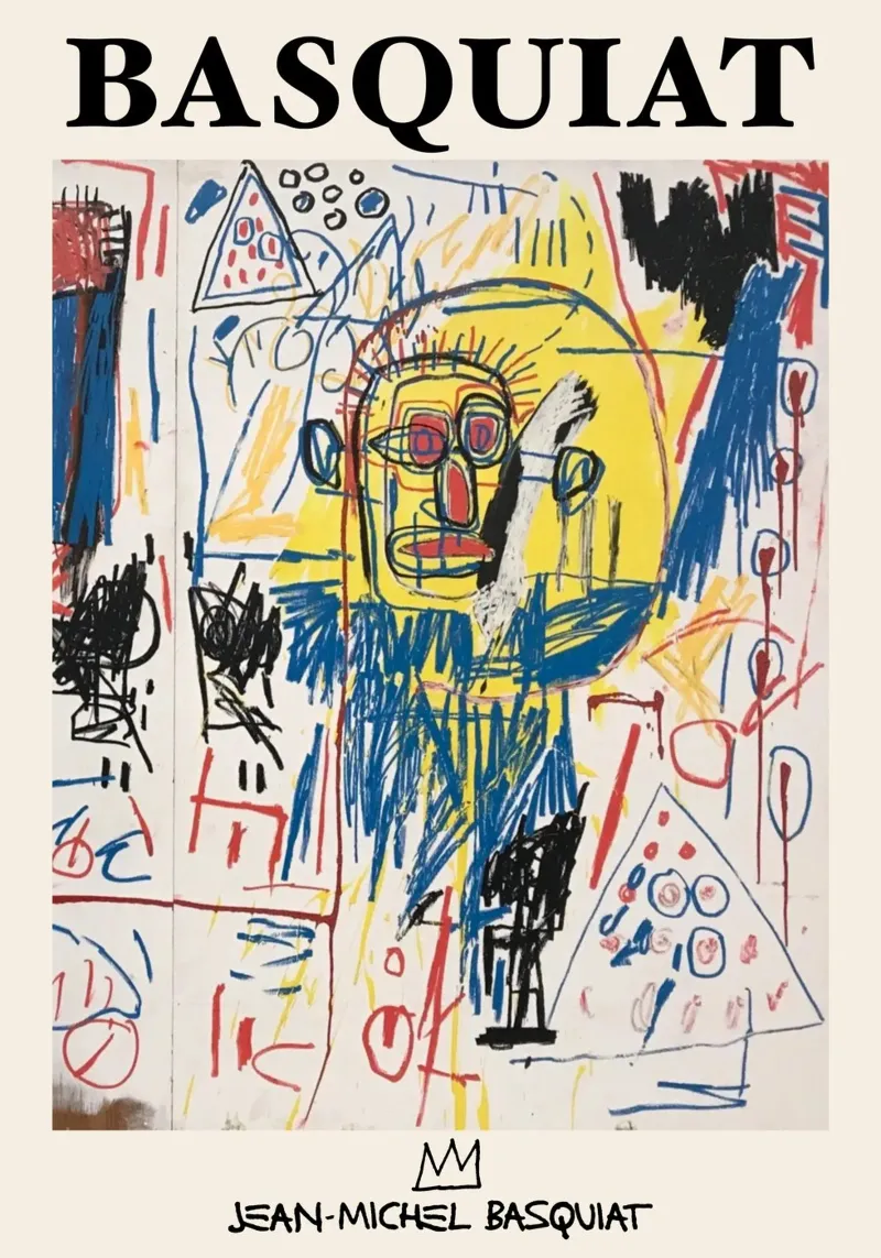 Basquiat "Untitled (Skull Face)" Neo-Expressionist Energy canvas by NorwesClub