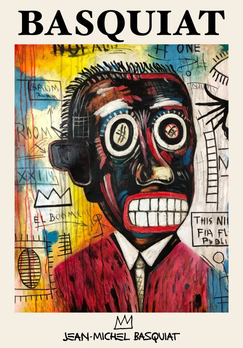 Basquiat "Studio di testa" Ritratto di potere neo-espressionista pellicola backlit da NorwesClub