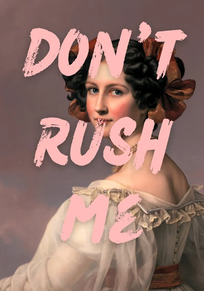"Don't Rush Me" - Pop Art, Remix classico, Empowerment, Rosa pellicola backlit da NorwesClub